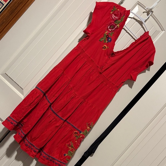Johnny Was Dresses & Skirts - Johnny Was Red Embroidered Women’s Dress XL